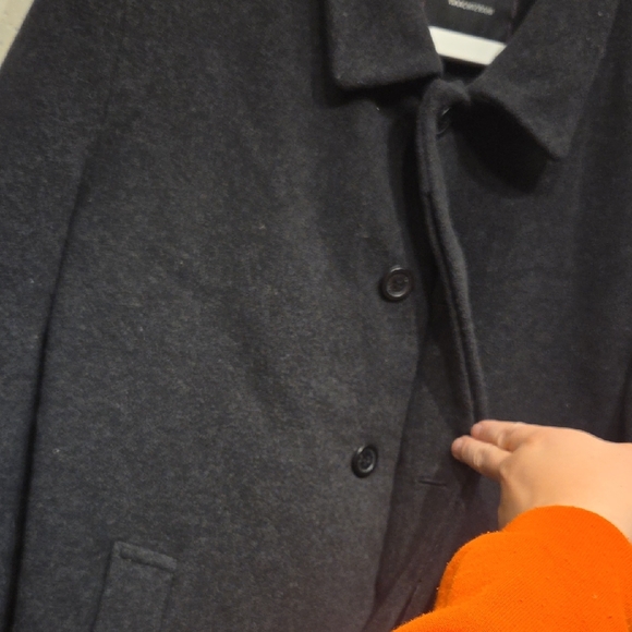 Isaac Mizrahi Men's Dark Gray Pea Coat (Medium) - Picture 2 of 7